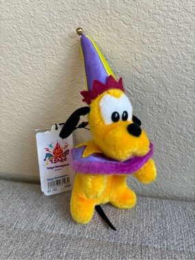 Pluto 5" Jester Plush Tokyo Disneyland 15th Anniversary (1998)